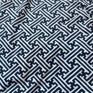 Pottery Barn Kids 100% cotton crib sheet white with navy blue design